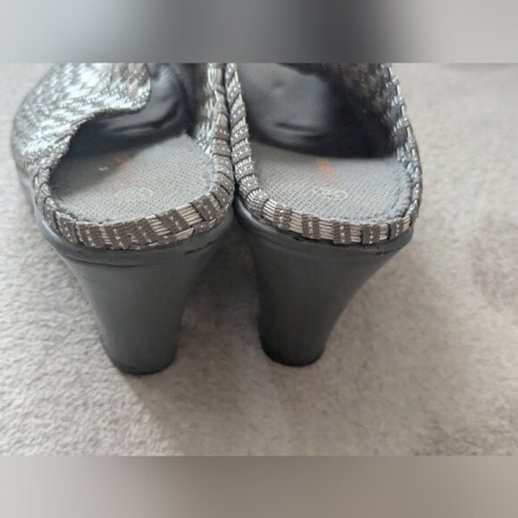 Bernie Mev Metallic Silver Grey Mule Heels Size 36 - Picture 8 of 11